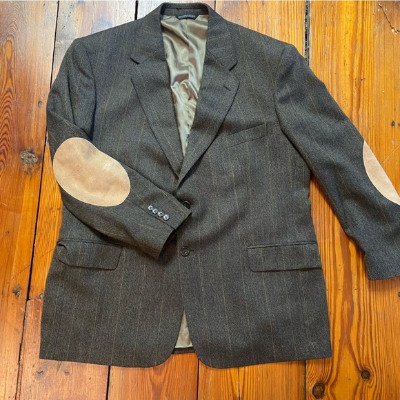 EVAN PICONE MEN’S BLAZER Wool Tweed Sports Coat Leather Elbow Patches Size 44R - Picture 9 of 13